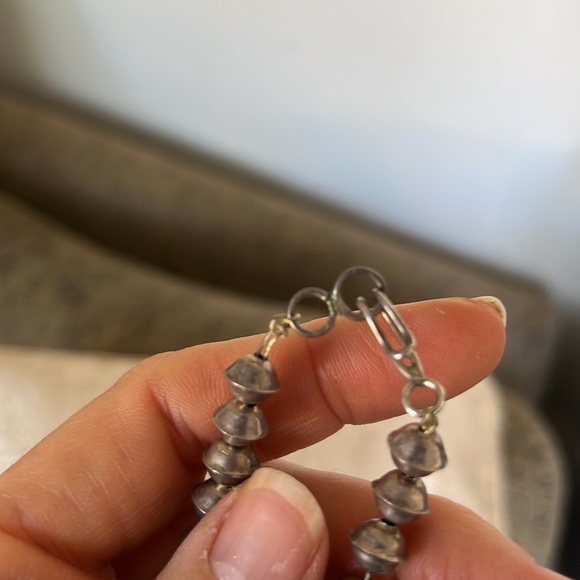 Navajo shadowbox Native American turquoise unmarked sterling artisan crafted - Picture 4 of 4